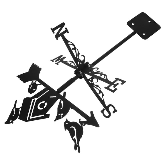 GAXIRE Weather Vane Roof Mount Birdhouse Shape Iron Decorative Outdoor Garden Yard Wind Vane 1 Set