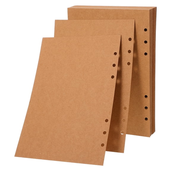 GAXIRE Six-Hole Binder Refill Paper, Light Brown Bullskin Texture, 60 Sheets, and Smooth Writing