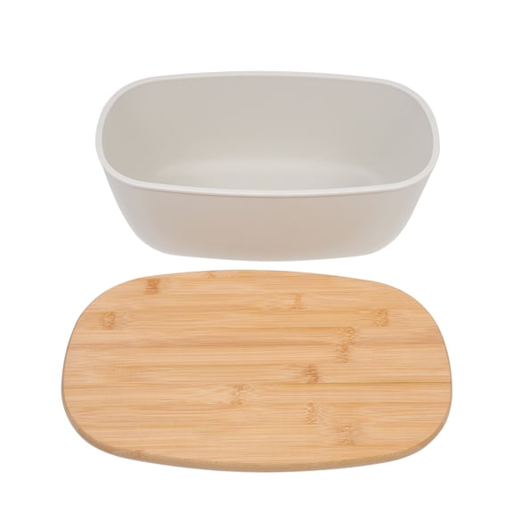 GAXIRE Kitchen Bread Case with Bamboo Lid for Organized Bread Storage and Freshness