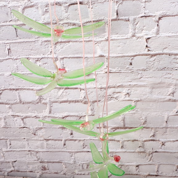 GAXIRE LED Windbell Lamp Solar Powered Light Green Dragonfly Wind Bell Light for Patio and Lawn