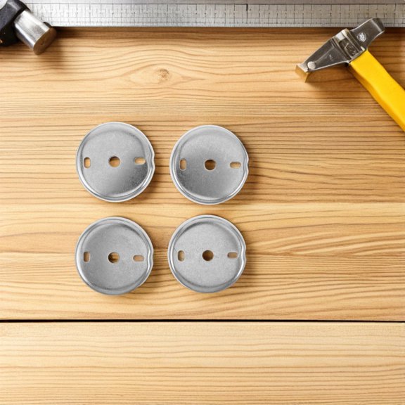 GAXIRE 4Pcs Towel Bar Mounting Hardware Replacement Stainless Steel Round Base Plated Silver
