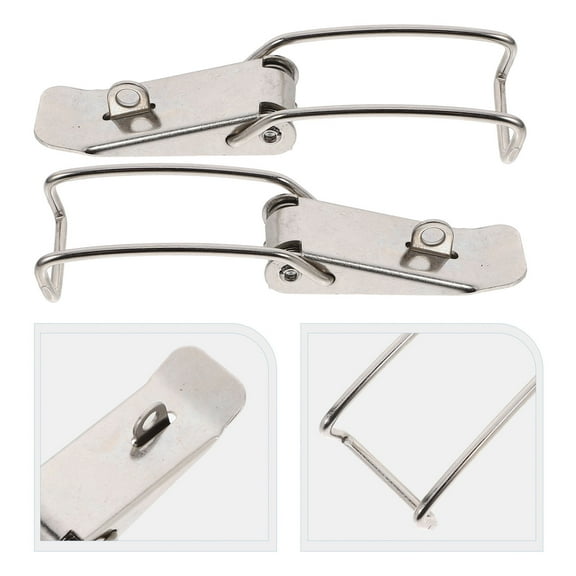 GAXIRE LOLIPPYY 6Pcs Stainless Steel Spring Loaded Door Hook Latch with Lock Design for Secure Fastening