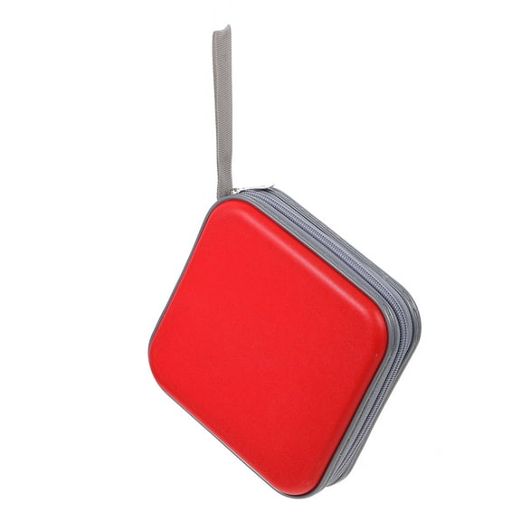 GAXIRE Red DVD Storage Wallet Portable Zipper Case for CD Disc Organization and , Holds Multiple Discs