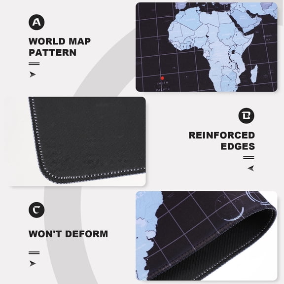 GAXIRE Extended Computer Mouse Pad with World Map Design Non Slip Waterproof Surface