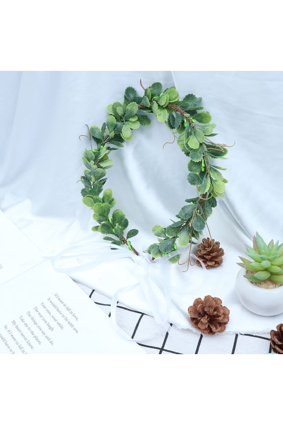 Green Leaf Wedding Headband Hair Accessory for Bride, Plastic Leaf Decoration, 1 Piece Elegant Bridal Hairpiece