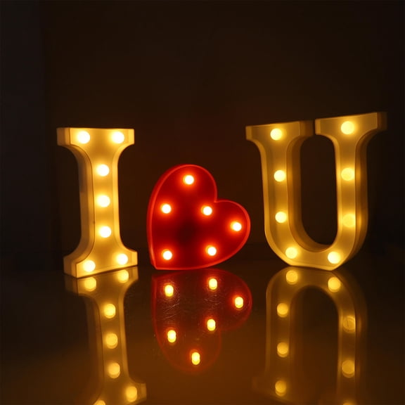 GAXIRE Led Letter Modeling Light White 8.7X7.9X1.8In For Home Decoration And