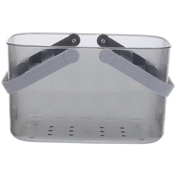 GAXIRE Grey Lightweight Plastic Storage Container with Handle for Bathroom, Shower, and Home Organization
