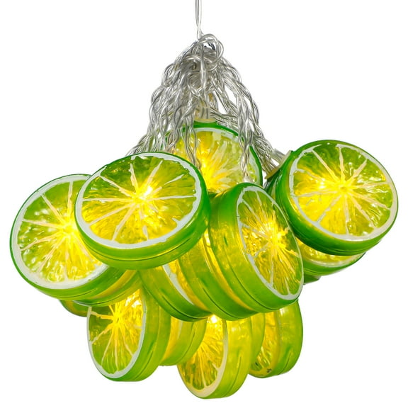 GAXIRE Lime Slice String Lights (3m 20 LEDs), Battery-Powered Pepper Lights for Patio/Fence/Deck/Balcony/Camping - Batteries Not Included