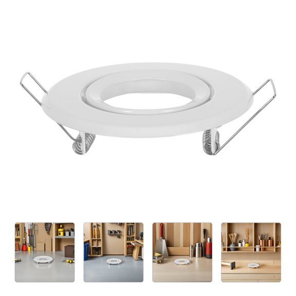 GAXIRE 3pcs Spotlight Frame: MR16 GU10 Ceiling Recessed Light Fixture Frame Holder - Metal Baffle Trim Adjustable Downlight Replacement Parts White
