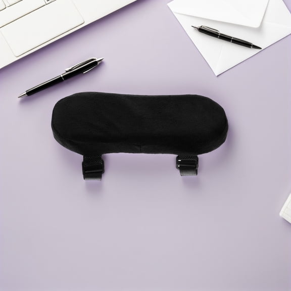 GAXIRE Luxshiny 4Pcs Black Office Chair Arm Pads High Density Cotton Soft Ergonomic Armrest Cushion Washable