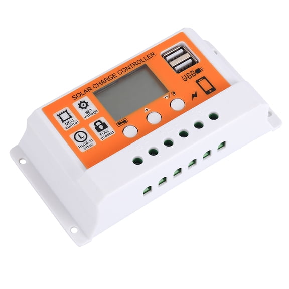 GAXIRE Solar Cell Panel Controller PWM 12V 10A Solar Charge Battery PV Regulator with USB Output (Orange)