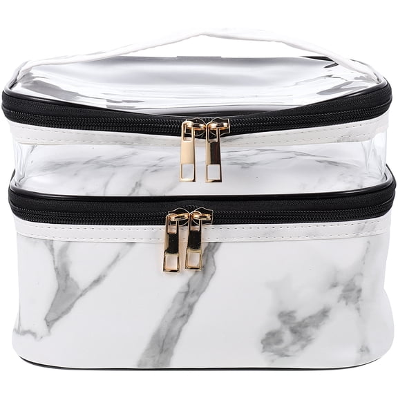 GAXIRE Marble Makeup Travel Organizer Bag for Women, Cosmetic Storage Pouch, and Portable