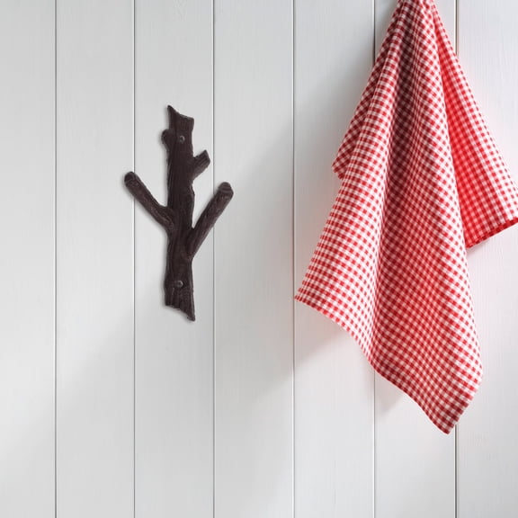 GAXIRE Retro Heavy Duty Iron Wall Hooks Coffee Color 1 Set Decorative Hangers for Home