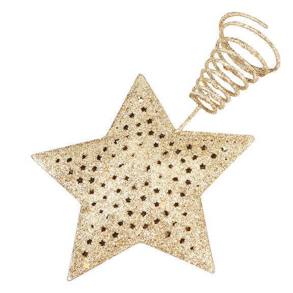 GAXIRE Golden Iron Star Tree Topper Christmas Tree Ornament for Festival and Party Decor