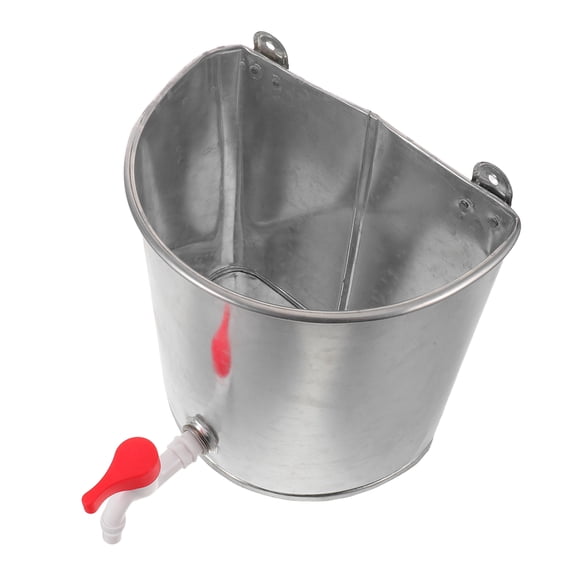 GAXIRE Metal Wall-Mounted Bucket with Tap for Barbershop - 8L/2gal Water Storage Pail - Hair Washing Water Container for House Silver