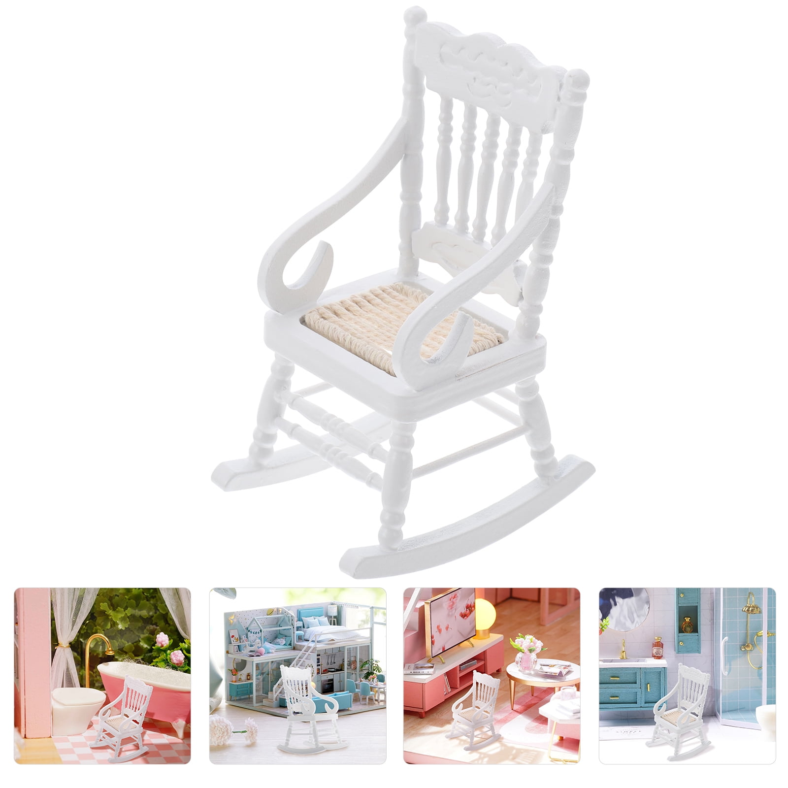 GAXIRE Miniature Rocking Chair Ornament for Playtime 1Pcs .93X1.93X2 ...