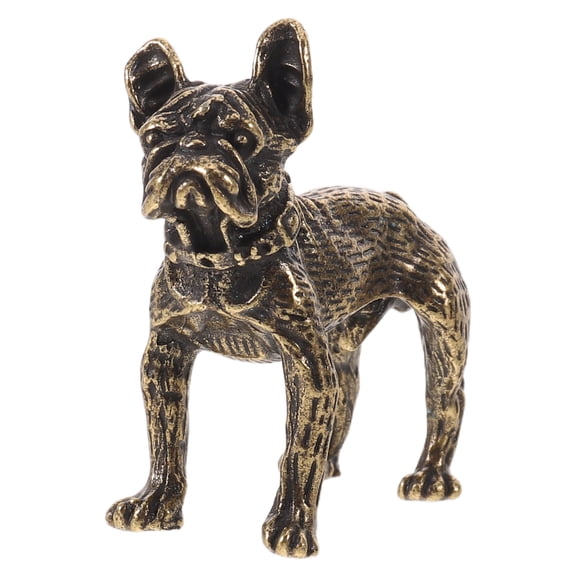 GAXIRE Miniature Sharpei Dog Figurine - Small Brass Animal Statue for Home Decor, Desktop Ornament - Vintage Brass Animal Crafts, Realistic Pet Souvenir