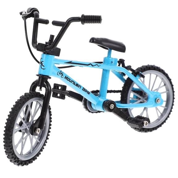 GAXIRE Miniature Bike Figurine Doll House Accessory Blue Alloy 1Pcs