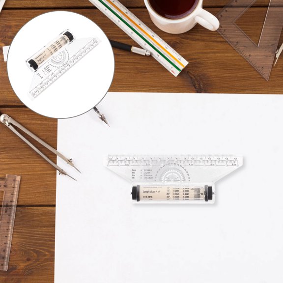 GAXIRE Multi Purpose Rolling Ruler for Drawing Design with Clear Scale and Easy Use