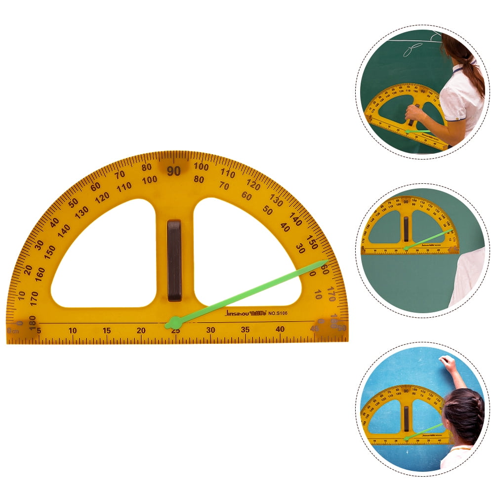 GAXIRE Portable Orange Plastic Protractor for Math Angle Measuring ...