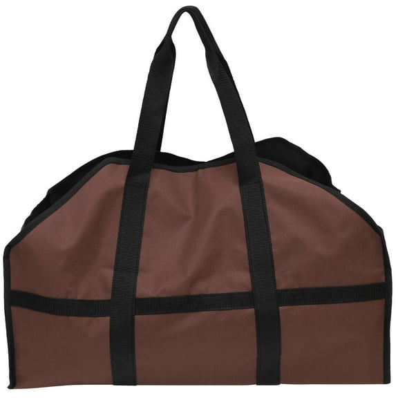 GAXIRE Firewood Log Tote Bag Coffee Color Wood Carrier Storage Bag for Outdoor Camping and Home Use 1 Set