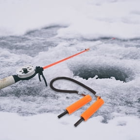 GAXIRE Manual Orange Ice Pick Crusher with Retractable Safety Feature for Winter Outdoor Activities