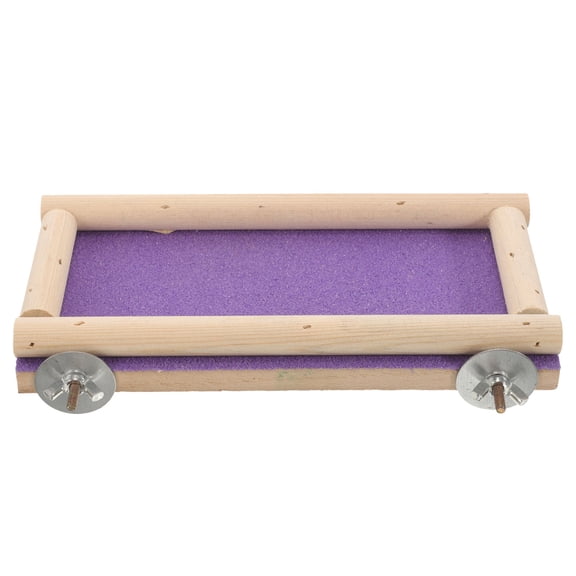 GAXIRE Natural Wood Perch Stand Bird Standing Platform Violet 1Set