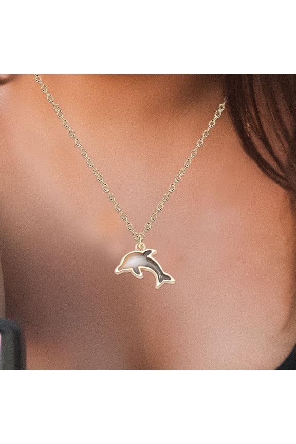 Ocean Animal Necklace Black Alloy 1Pack School Activities