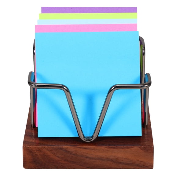 GAXIRE Black Wood Memo Holder Office Supplies Note Organizer for Students and Professionals, 1 Pack