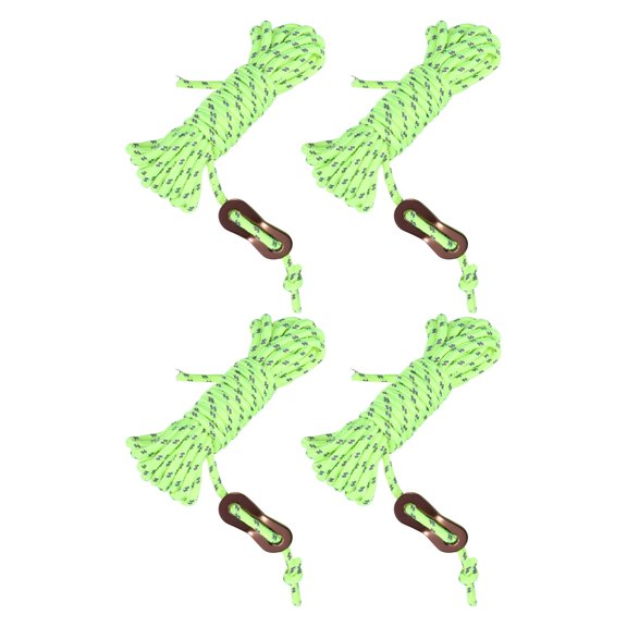 GAXIRE Outdoor Reflective Wind Rope with Buckle for Tent Guy Lines and Canopy Tie Downs Light Green