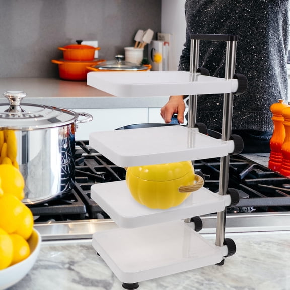 GAXIRE Countertop Cookware Storage Stand Kitchen Cooking Pot Holder Multi-layer Cookware Holder Nonslip