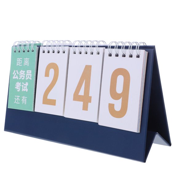 GAXIRE Exam Countdown Desk Calendar in Dark Blue for Study Planning