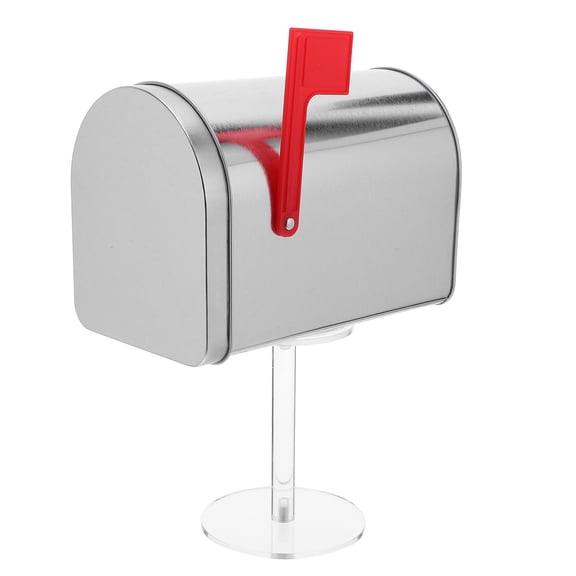 GAXIRE Tiny Waterproof Mailbox Plated Silver Iron and Plastic Versatile Decor