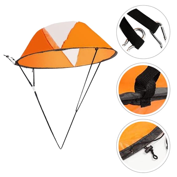 GAXIRE Portable Orange Kayak Sail Paddle Wind Sail with Clear Window Easy to Use Folding Design