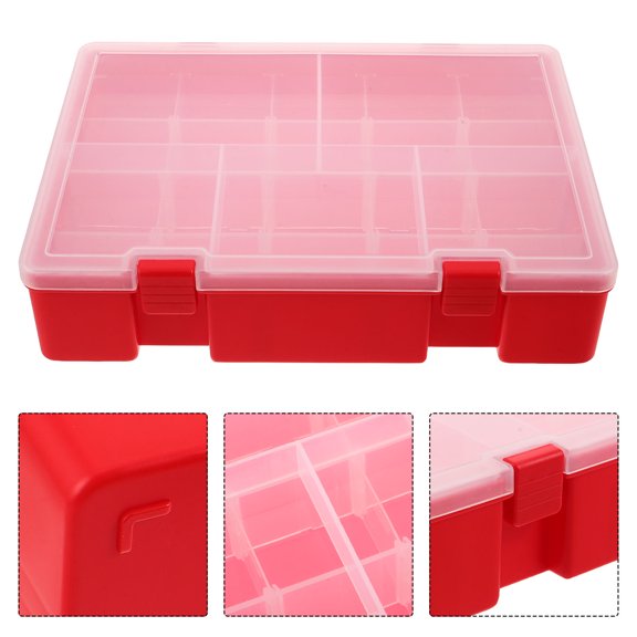 GAXIRE Orange Multi Compartment Storage Box Made of Thickened Plastic with Snap Lock Lid for Portable Parts