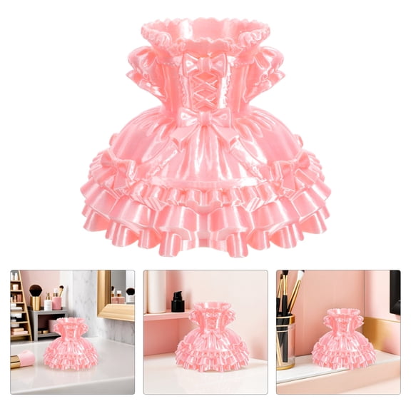GAXIRE Princess Dress Pen Holder: Pencil Holder - Desktop Makeup Brush Organizer for Vanity Dresser Desk - Tabletop Decorative Accessories Storage Box