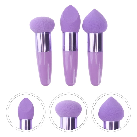 GAXIRE Makeup Pens 3-Pack with Latex Face Powder Sponges, Unique Mushroom Design, Compact and Travel Friendly