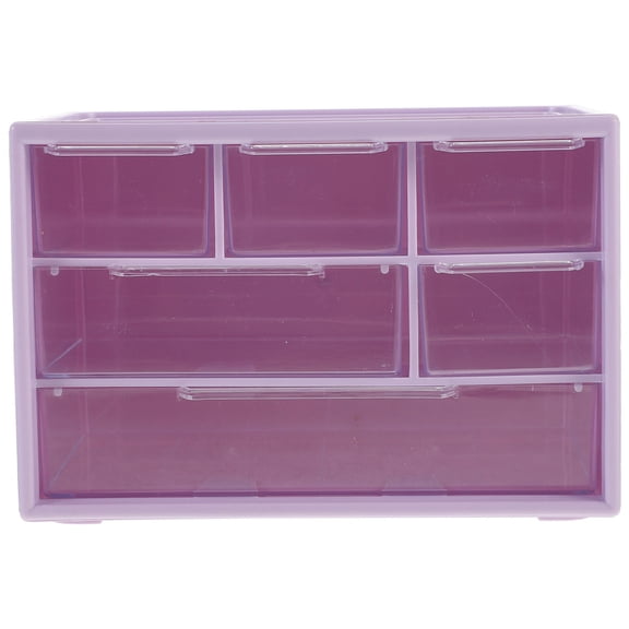 GAXIRE Purple Six-Grid Desk Organizer Reliable Plastic Multi-Use Storage