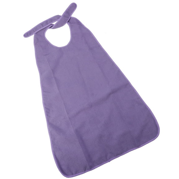 GAXIRE Purple Waterproof Clothing Protector Adult Bib Large Mealtime Protector Washable for Elderly