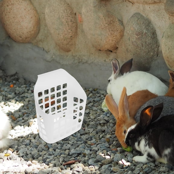 GAXIRE Rabbit Cage Grass Rack White ABS Material Large Capacity Grass Holder for Small Animals