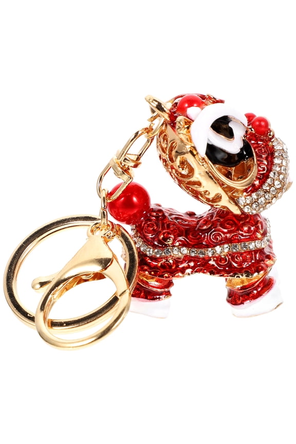 Red Alloy Lion Keychain for Keys, Lightweight and Portable 2.5 Inch with Fine Craftsmanship, and Stylish Accessory