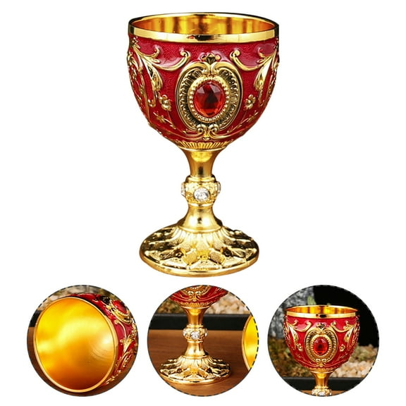 GAXIRE Red Aluminum Alloy Retro Style Liquor Cups Set of 2, Outdoor Use, Elegant Design, and Easy to Clean