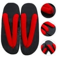 thumbnail image 1 of GAXIRE Red Cloth Clog Sandals with Flat Sole for Men 1 Pair Japanese Style 36-40, 1 of 8