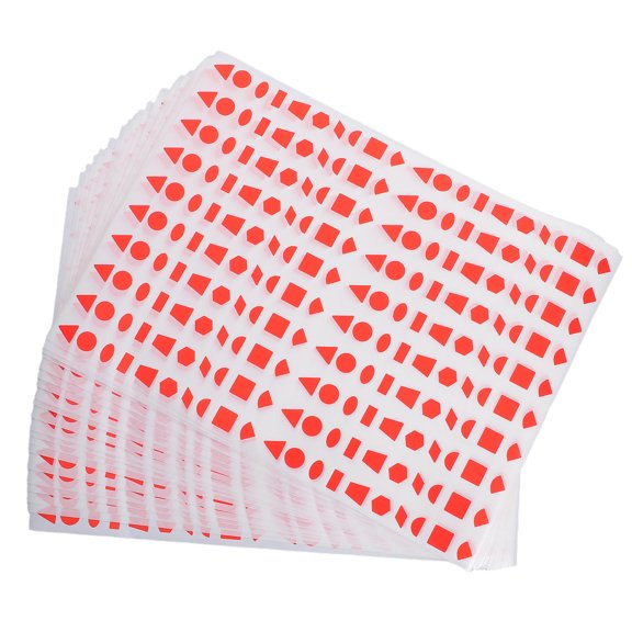 GAXIRE Red Geometric Spot Stickers with Circles Triangles Rectangles Shapes for Crafting and Office Labels