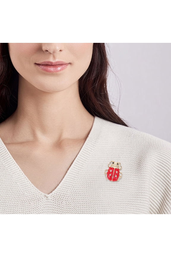 Red Ladybug Brooch Set of Alloy Insect Pins for Shirt Lapel, Jacket, Hat Accessories