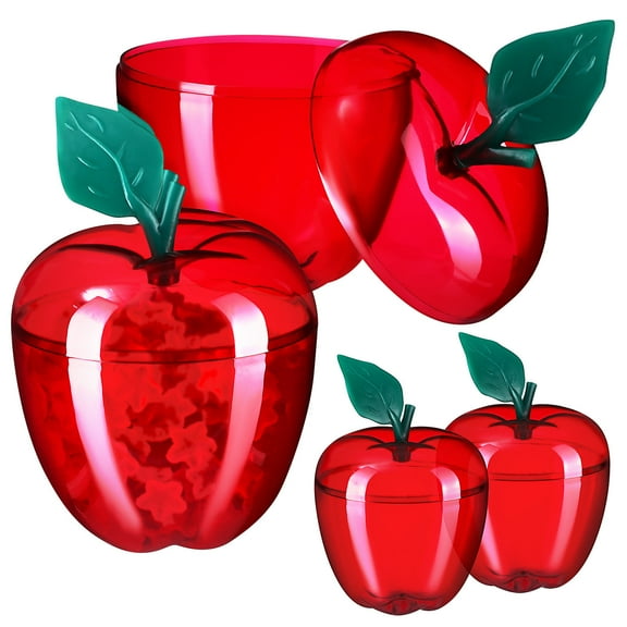 GAXIRE Candy Jars Red Plastic Apple Shape 12.0x9.2x8.7in