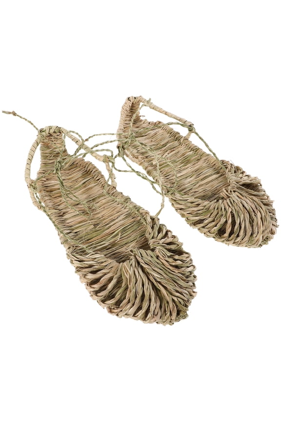 Retro Natural Straw Slippers for Women, Breathable Lightweight Outdoor Shoes, Comfortable Beach and Casual Wear