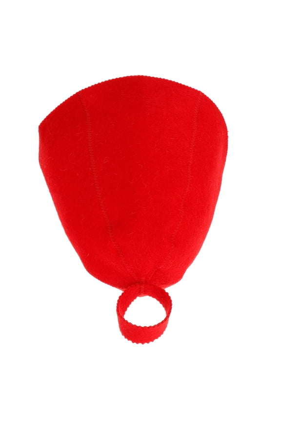 Red Felt Sauna Hat for Bathing, Reusable Heat Insulation Cap, 1 Set