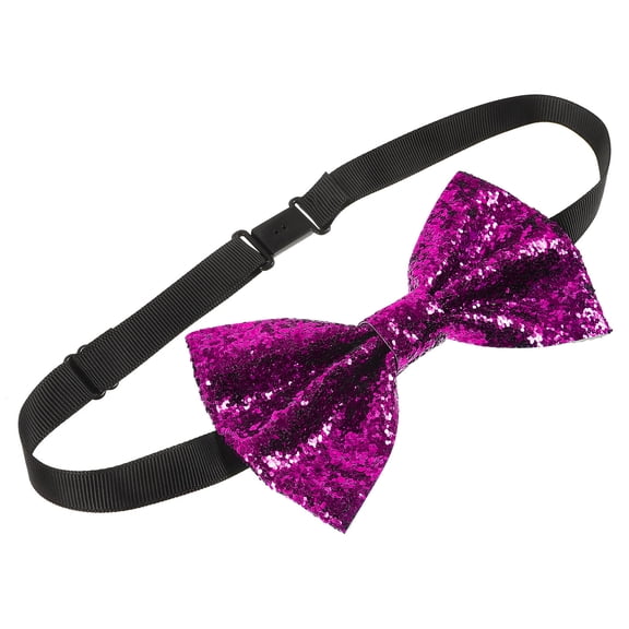 GAXIRE Rosy Fabric Bow Tie For Men With Sparkling Effect And Adjustable Feature For Theme Party 1Pcs