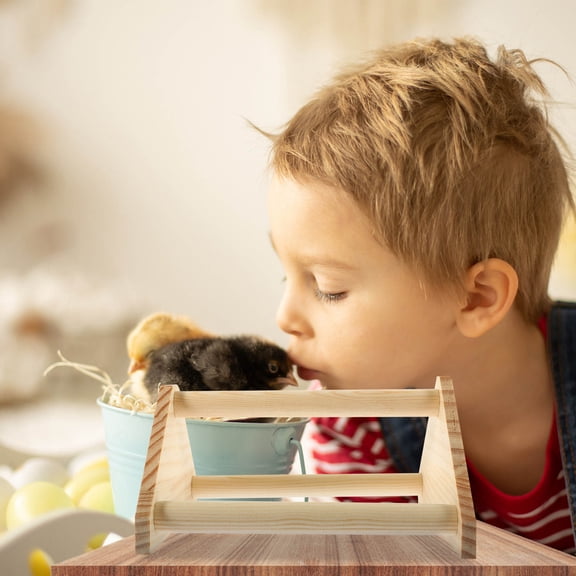 GAXIRE Wooden Round Bird Training Rack for Chicken, Poultry Perch Stand, 1 Set for Backyard and Farm Use